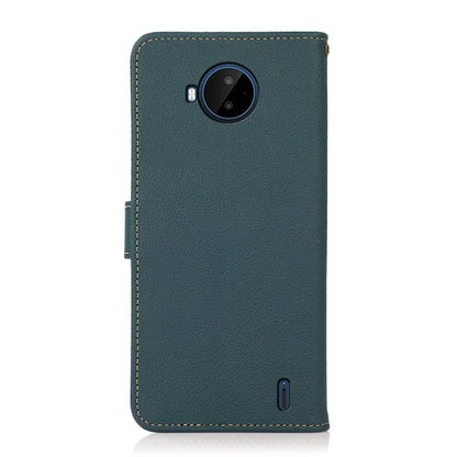 For Nokia C20 Plus KHAZNEH Custer Genuine Leather RFID Phone Case(Green) - Nokia Cases by buy2fix | Online Shopping UK | buy2fix
