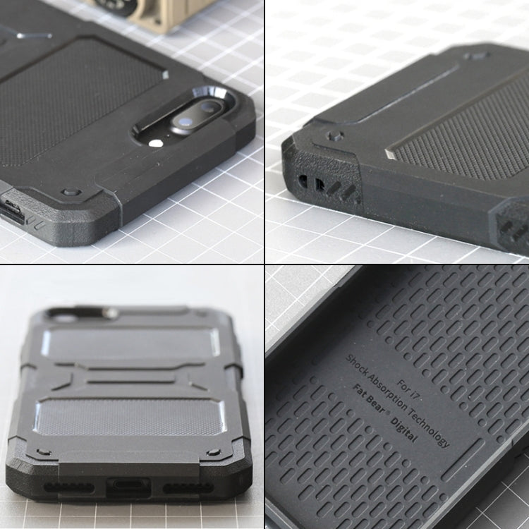 For iPhone SE 2022 / SE 2020 / 8 / 7 FATBEAR Armor Shockproof Cooling Case(Black) by FATBEAR