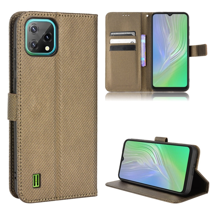 For Blackview A55 Diamond Texture Leather Phone Case(Brown) - More Brand by buy2fix | Online Shopping UK | buy2fix