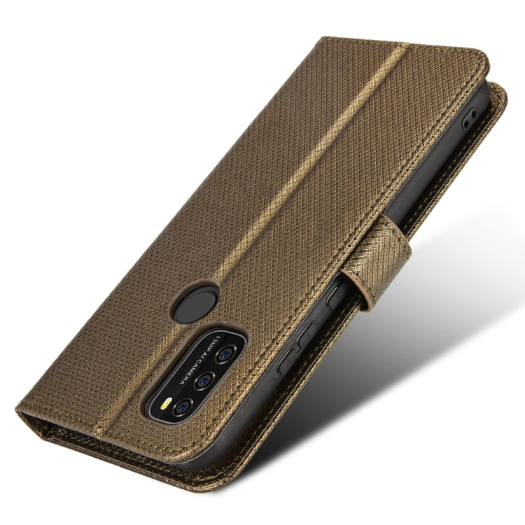 For Blackview A70 2021 Diamond Texture Leather Phone Case(Brown) - More Brand by buy2fix | Online Shopping UK | buy2fix