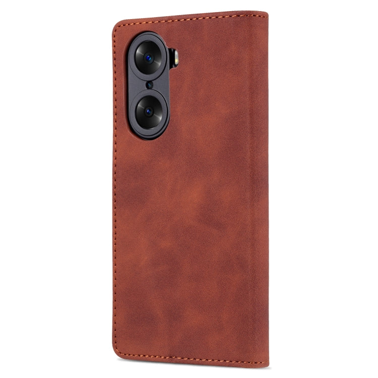 For Honor 60 AZNS Skin Feel Calf Texture Horizontal Flip Leather Phone Case(Brown) - Honor Cases by AZNS | Online Shopping UK | buy2fix