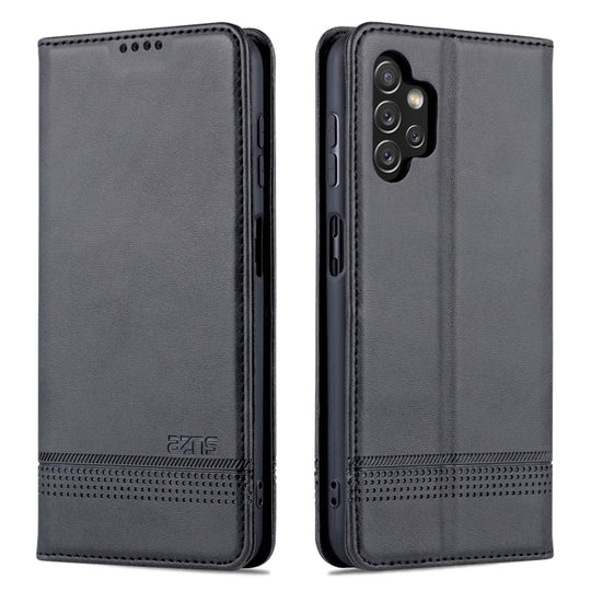 For Samsung Galaxy A13 4G AZNS Magnetic Calf Texture Leather Phone Case(Black)