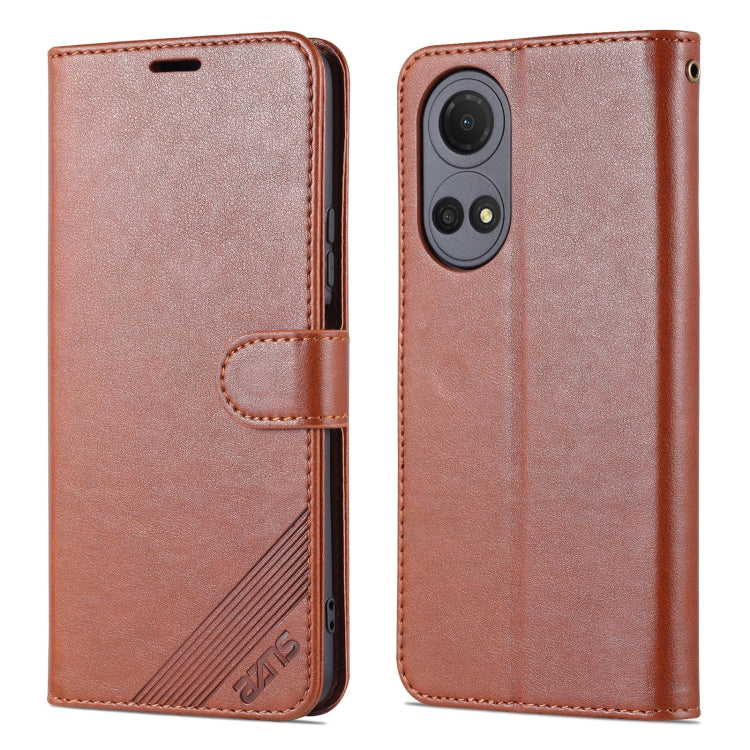 For Honor Play 30 Plus AZNS Sheepskin Texture Flip Leather Phone Case(Brown) - Honor Cases by AZNS | Online Shopping UK | buy2fix