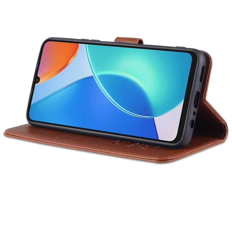 For Honor Play 30 Plus AZNS Sheepskin Texture Flip Leather Phone Case(Brown) - Honor Cases by AZNS | Online Shopping UK | buy2fix