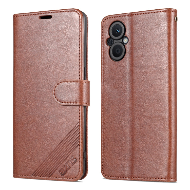 For OnePlus Nord N20 5G AZNS Sheepskin Texture Flip Leather Phone Case(Brown) - OnePlus Cases by AZNS | Online Shopping UK | buy2fix