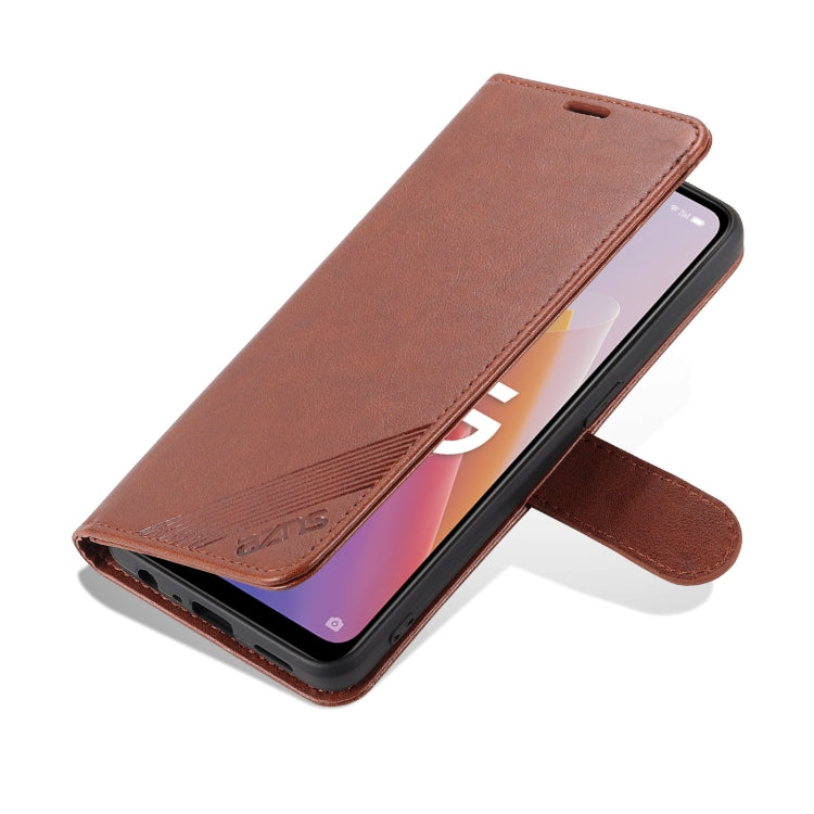 For OnePlus Nord N20 5G AZNS Sheepskin Texture Flip Leather Phone Case(Brown) - OnePlus Cases by AZNS | Online Shopping UK | buy2fix