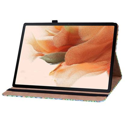 For Samsung Galaxy Tab S8 / Tab S7 Color Weave Texture Flip Leather Tablet Case with Holder(Rainbow) by buy2fix