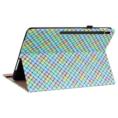 For Samsung Galaxy Tab S8 / Tab S7 Color Weave Texture Flip Leather Tablet Case with Holder(Rainbow) by buy2fix