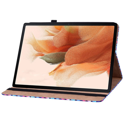 For Samsung Galaxy Tab S8+ / Tab S7+ Color Weave Texture Flip Leather Tablet Case with Holder(Blue) by buy2fix