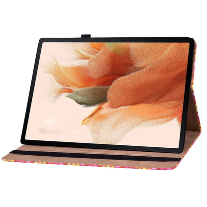 For Samsung Galaxy Tab S8+ / Tab S7+ Color Weave Texture Flip Leather Tablet Case with Holder(Rose Red) by buy2fix