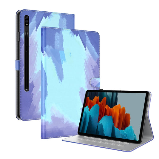 For Samsung Galaxy Tab S8 / Tab S7 Watercolor Pattern Flip Leather Tablet Case(Winter Snow) by buy2fix