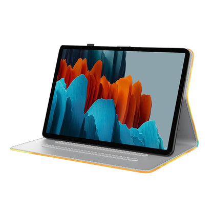 For Samsung Galaxy Tab S8+ / Tab S7+ Watercolor Pattern Flip Leather Tablet Case(Autumn Leaves) by buy2fix