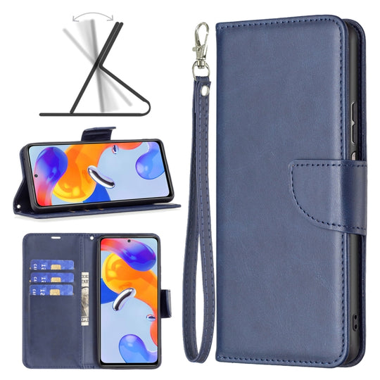 For Xiaomi Redmi Note 11 Pro International Version Lambskin Texture Pure Color Horizontal Flip Leather Phone Case(Blue)