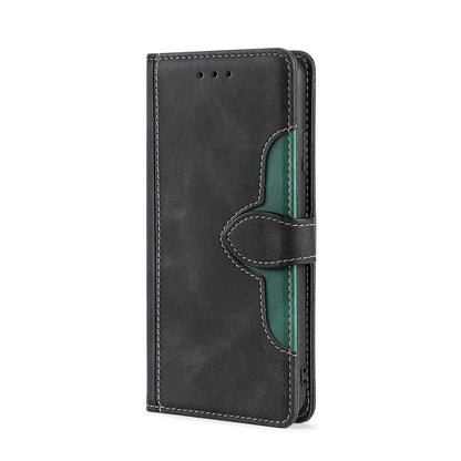 For Doogee N40 Pro Skin Feel Straw Hat Magnetic Buckle Leather Phone Case(Black) - Doogee Cases by buy2fix | Online Shopping UK | buy2fix