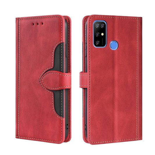 For Doogee X96 Pro Skin Feel Straw Hat Magnetic Buckle Leather Phone Case(Red) - Doogee Cases by buy2fix | Online Shopping UK | buy2fix