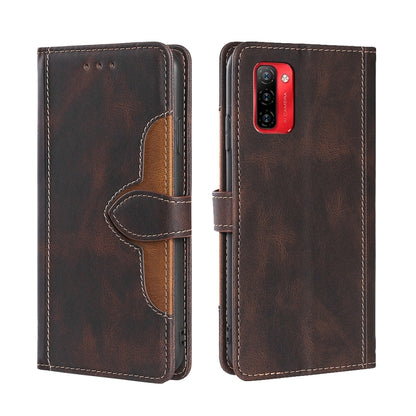 For Ulefone Note 12P Skin Feel Straw Hat Magnetic Buckle Leather Phone Case(Brown) - Ulefone Cases by buy2fix | Online Shopping UK | buy2fix