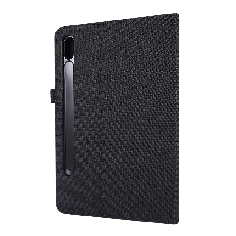 For Samsung Galaxy Tab S8 Ultra Horizontal Flip Fabric Leather Tablet Case with Card Slots & Holder(Black) by buy2fix