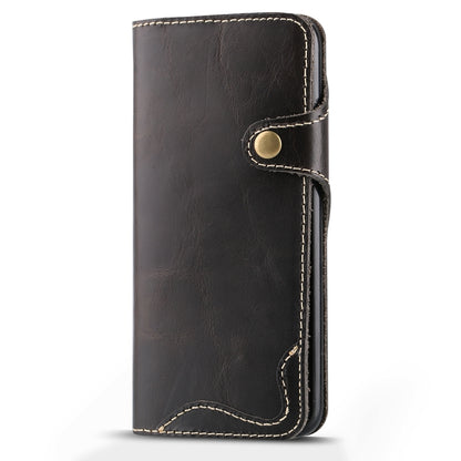 For Galaxy S8 Denior Oil Wax Cowhide Magnetic Button Horizontal Flip Leather Case with Card Slots & Wallet(Black) - Galaxy Phone Cases by Denior | Online Shopping UK | buy2fix