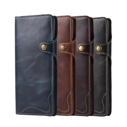 For Galaxy S9 Denior Oil Wax Cowhide Magnetic Button Horizontal Flip Leather Case with Card Slots & Wallet(Black) - Galaxy Phone Cases by Denior | Online Shopping UK | buy2fix