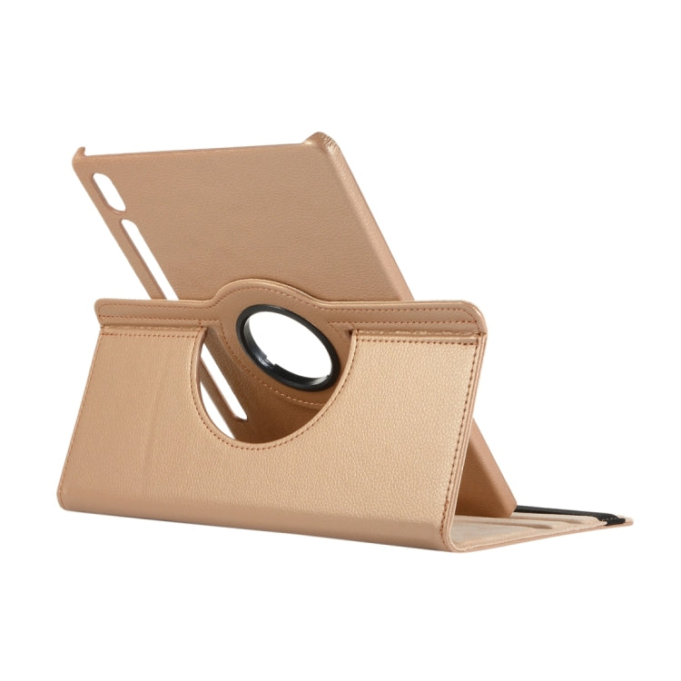 For Samsung Galaxy Tab S8 Ultra 360 Degrees Rotation Holder Litchi Leather Tablet Case(Blue) by buy2fix
