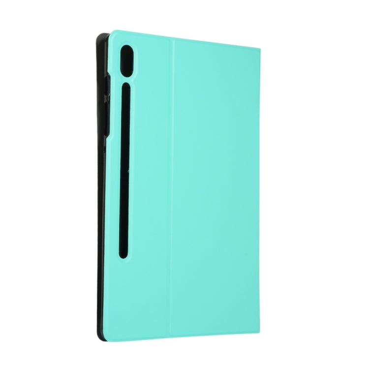 For Samsung Galaxy Tab S8 Ultra Elasticity Leather Tablet Case with Holder(Mint Green) by buy2fix