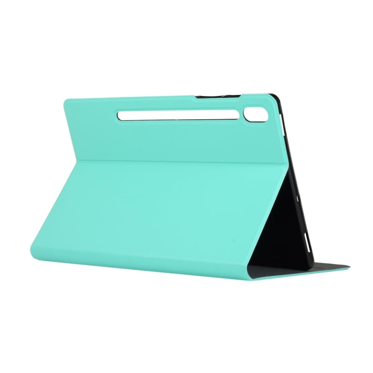 For Samsung Galaxy Tab S8 Ultra Elasticity Leather Tablet Case with Holder(Mint Green) by buy2fix