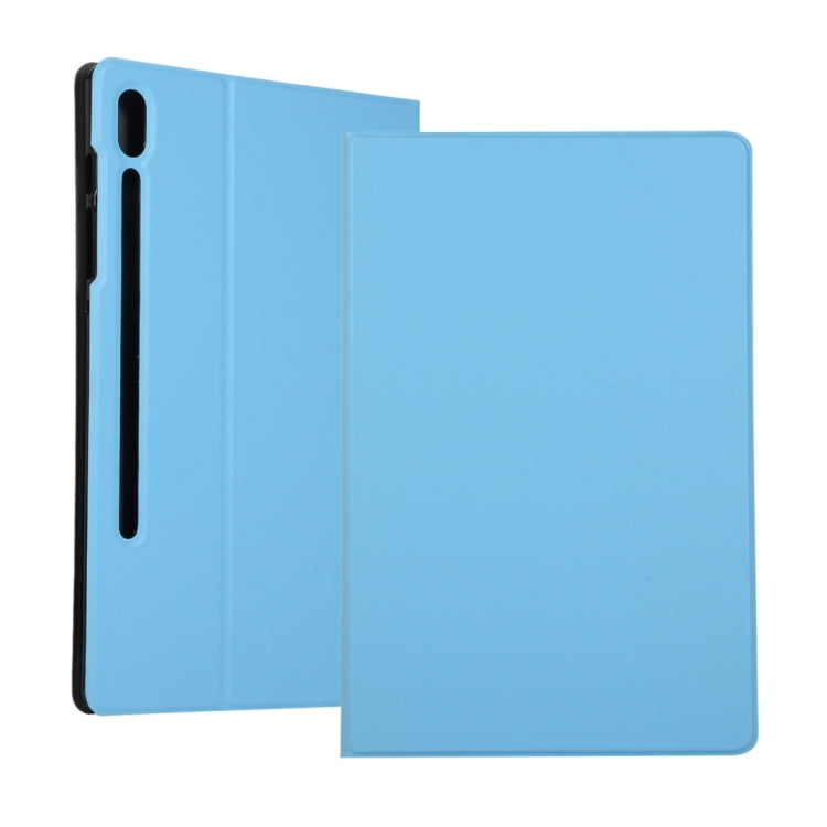 For Samsung Galaxy Tab S8 Ultra Elasticity Leather Tablet Case with Holder(Blue) by buy2fix