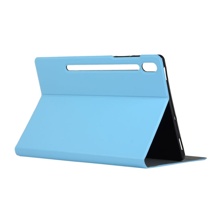 For Samsung Galaxy Tab S8 Ultra Elasticity Leather Tablet Case with Holder(Blue) by buy2fix