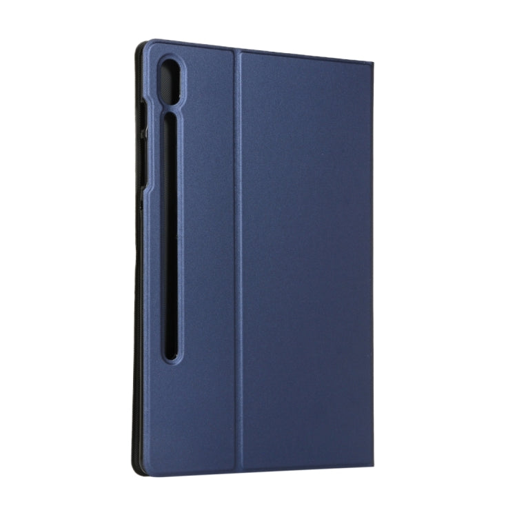 For Samsung Galaxy Tab S8 Ultra Elasticity Leather Tablet Case with Holder(Dark Blue) by buy2fix