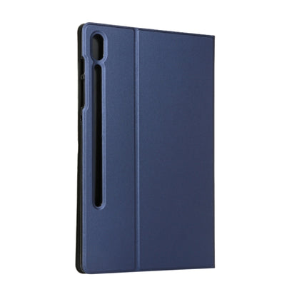 For Samsung Galaxy Tab S8 Ultra Elasticity Leather Tablet Case with Holder(Dark Blue) by buy2fix