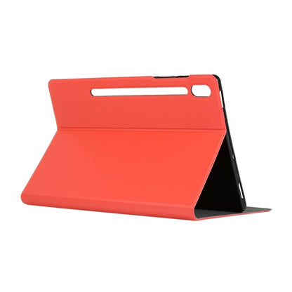 For Samsung Galaxy Tab S8 Ultra Elasticity Leather Tablet Case with Holder(Red) by buy2fix
