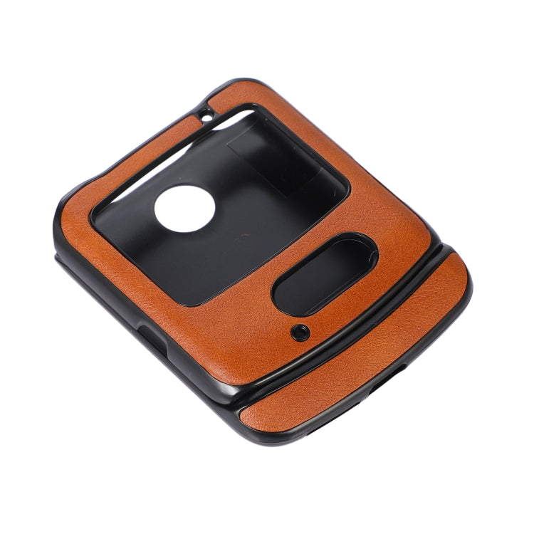 For Motorola Moto Razr 5G Cowhide Texture PU Phone Case(Brown) by buy2fix