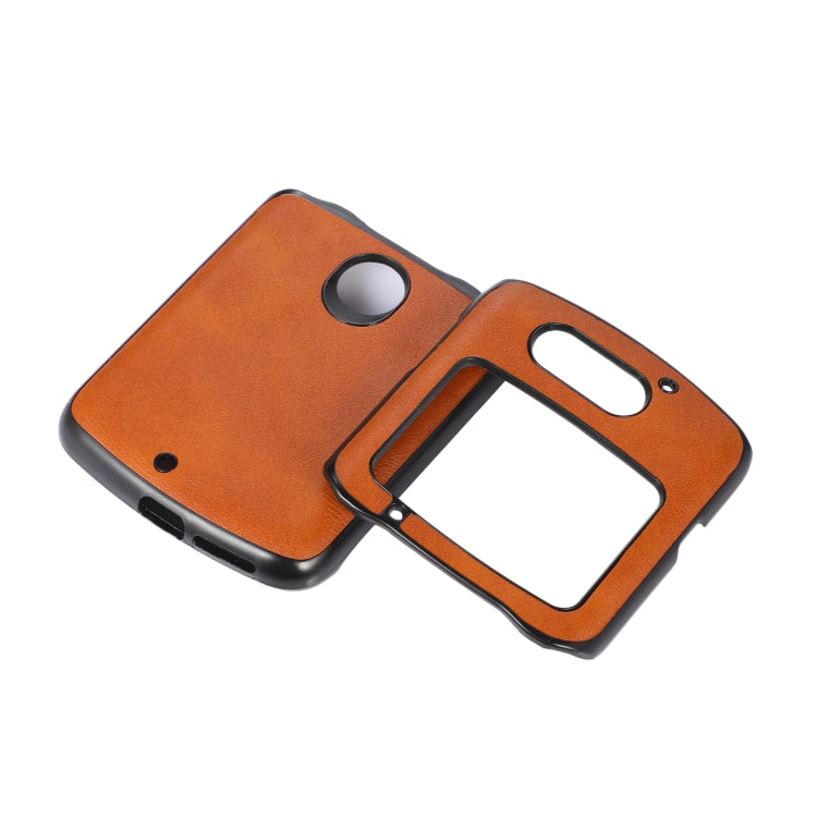 For Motorola Moto Razr 5G Cowhide Texture PU Phone Case(Brown) by buy2fix