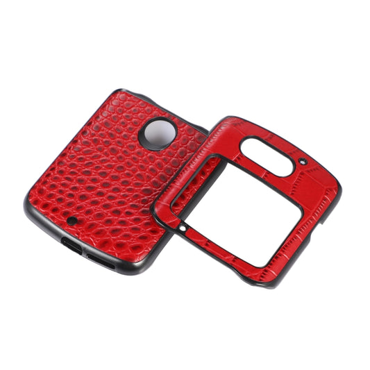 For Motorola Moto Razr 5G Crocodile Top Layer Cowhide Leather Phone Case(Red) by buy2fix