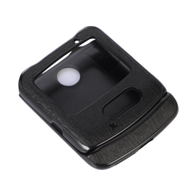 For Motorola Moto Razr 5G Wood Texture PU Phone Case(Black) by buy2fix