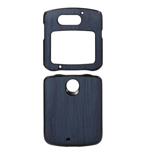 For Motorola Moto Razr 5G Wood Texture PU Phone Case(Blue) by buy2fix