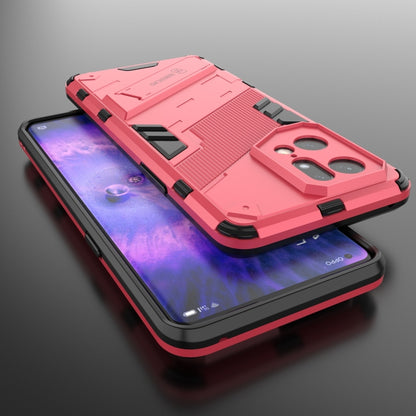 For OPPO Find X5 Pro Punk Armor 2 in 1 PC + TPU Shockproof Phone Case with Invisible Holder(Light Red) - OPPO Cases by buy2fix | Online Shopping UK | buy2fix