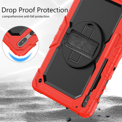 For Samsung Galaxy Tab S8+ 12.4 inch SM-X800 Silicone + PC Tablet Case with Shoulder Strap(Red+Black) by buy2fix