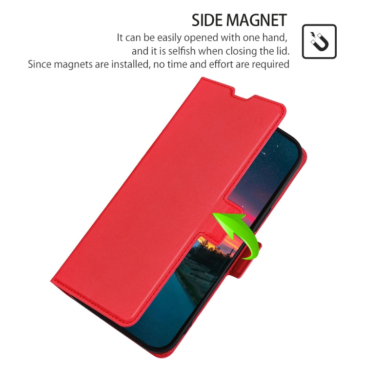 For Blackview A80 / A80S Ultra-thin Voltage Side Buckle PU + TPU Leather Phone Case(Red) - More Brand by buy2fix | Online Shopping UK | buy2fix