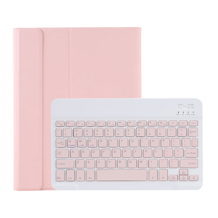 C-098B Candy Color Skin Feel Texture Bluetooth Keyboard Leather Case with Pen Holder For iPad Air 4 10.9 2020 / Air 5 10.9 2022 (Pink) - For iPad Air by buy2fix | Online Shopping UK | buy2fix