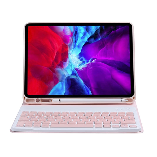 C-098B Candy Color Skin Feel Texture Bluetooth Keyboard Leather Case with Pen Holder For iPad Air 11 2024 / 2025 / Air 4 10.9 2020 / Air 5 10.9 2022 (Pink) by buy2fix