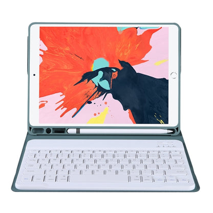 T098B Candy Color Skin Feel Texture Bluetooth Keyboard Leather Case with Pen Holder For iPad Air 11 2024 / 2025 / Air 4 10.9 2020 / Air 5 10.9 2022 (Dark Green) by buy2fix