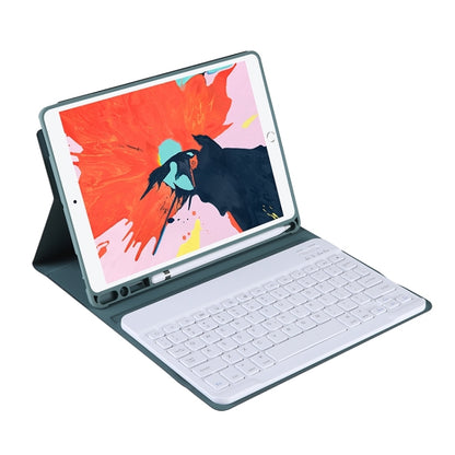 T098B Candy Color Skin Feel Texture Bluetooth Keyboard Leather Case with Pen Holder For iPad Air 11 2024 / 2025 / Air 4 10.9 2020 / Air 5 10.9 2022 (Dark Green) by buy2fix