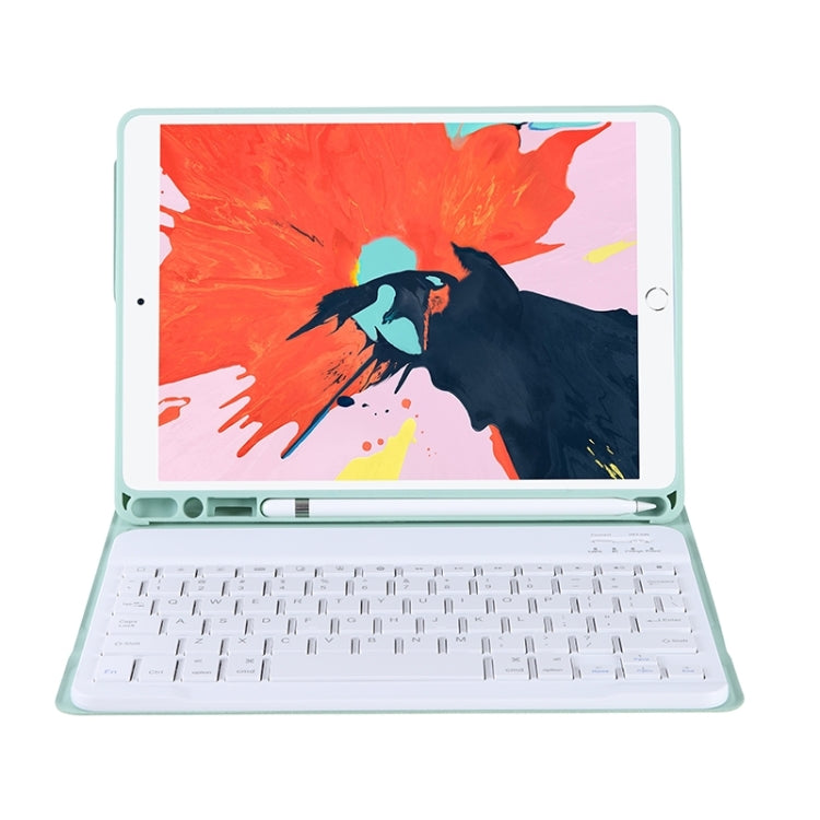 T098B Candy Color Skin Feel Texture Bluetooth Keyboard Leather Case with Pen Holder For iPad Air 11 2024 / 2025 / Air 4 10.9 2020 / Air 5 10.9 2022 (Light Green) by buy2fix