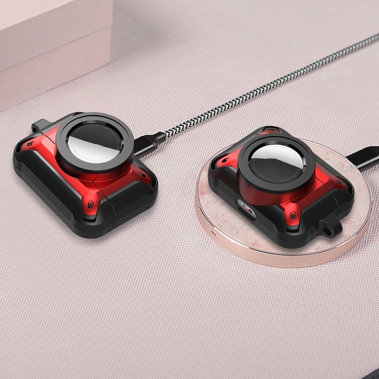 For AirPods Pro Wireless Earphone Protective Case with AirTag Case(Black) - For AirPods Pro by buy2fix | Online Shopping UK | buy2fix