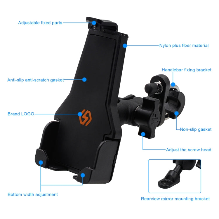 WUPP CS-1287A1 Motorcycle Bike Triangle Fixed Mobile Phone Holder(Black) - Holder by WUPP | Online Shopping UK | buy2fix