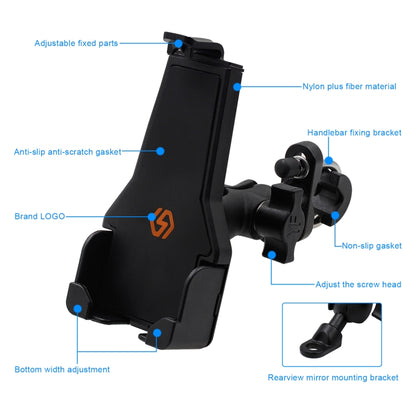 WUPP CS-1287A1 Motorcycle Bike Triangle Fixed Mobile Phone Holder(Black) - Holder by WUPP | Online Shopping UK | buy2fix