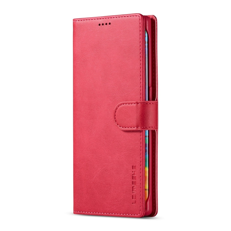 For Honor 50 Lite LC.IMEEKE Calf Texture Flip Leather Phone Case(Red) - Honor Cases by LC.IMEEKE | Online Shopping UK | buy2fix