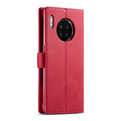 For Honor 50 Lite LC.IMEEKE Calf Texture Flip Leather Phone Case(Red) - Honor Cases by LC.IMEEKE | Online Shopping UK | buy2fix