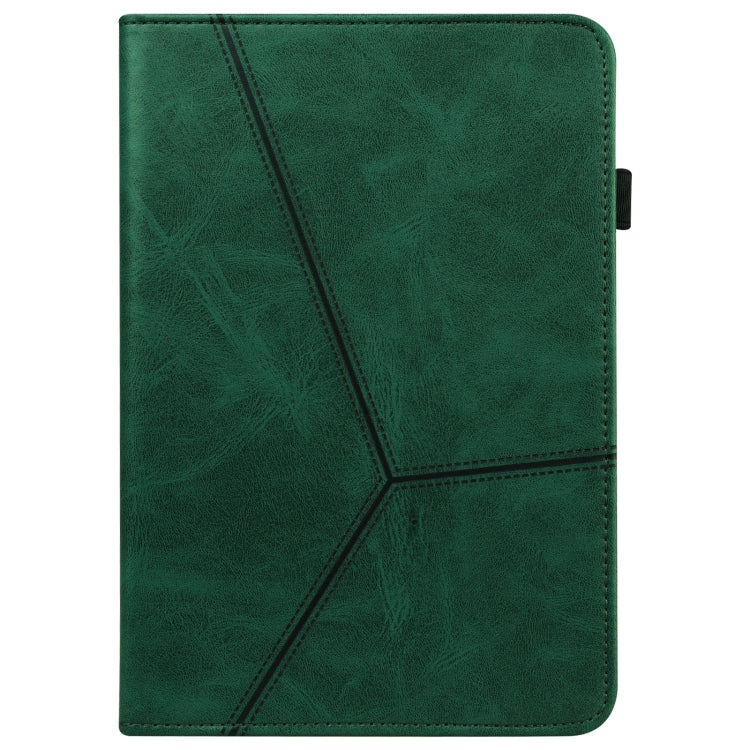 For Huawei MediaPad M5 Lite 10.1 Solid Color Embossed Striped Leather Case(Green) - Ulefone Cases by buy2fix | Online Shopping UK | buy2fix